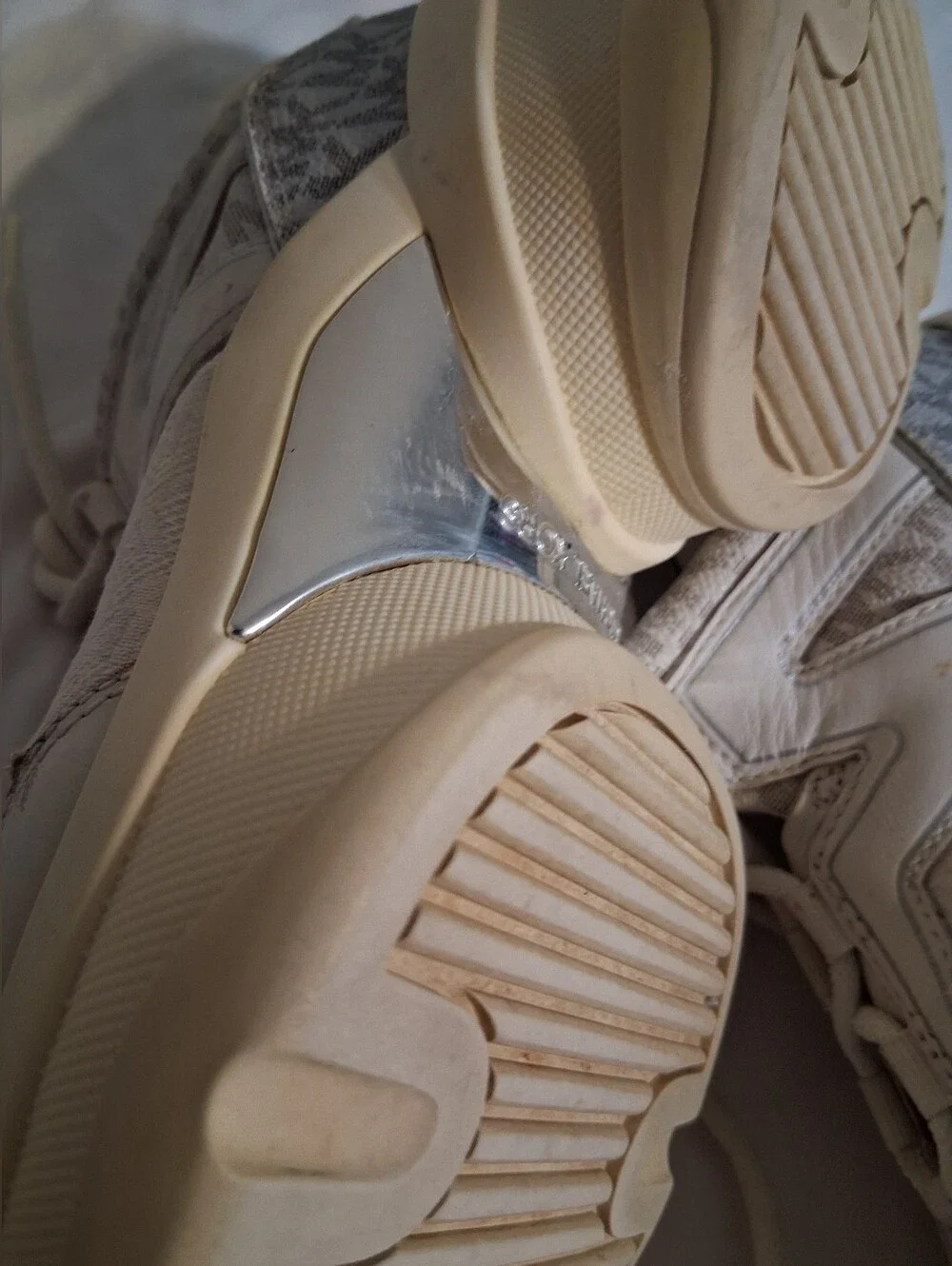 Michael Kors Olympia Chunky Platform Cream Sneakers Pink Grey Accents Y2k Active